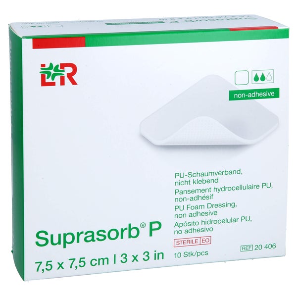 Suprasorb P Pu-schaumv.nicht Klebend 7,5x7,5 Cm 10 St