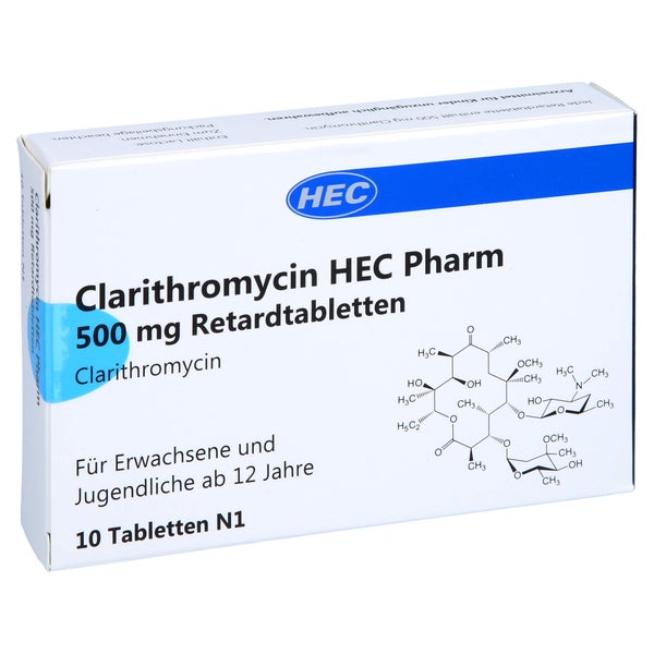 CLARITHROMYCIN HEC Pharm 500 mg Retardtabletten 10 St