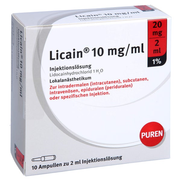LICAIN 1% 10 mg/ml Inj.Lsg.20mg/2ml Glasamp. 10X2 ml
