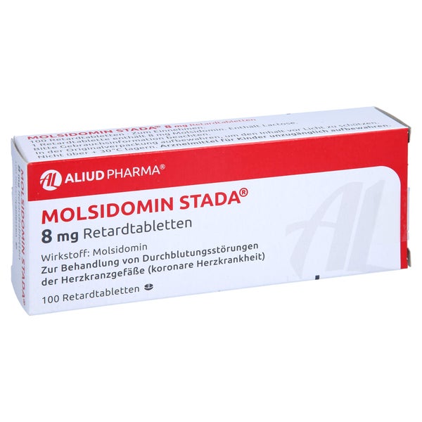 MOLSIDOMIN STADA 8 mg Retardtabletten ALIUD 100 St