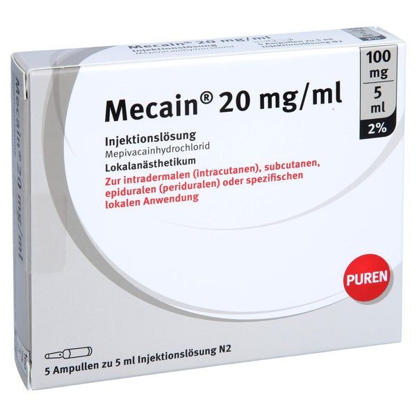 MECAIN 2% 20 mg/ml Inj.L.100mg/5ml Glasamp. 5X5 ml