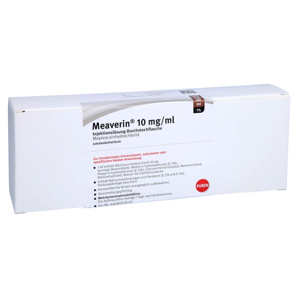 MEAVERIN 1% 10 mg/ml Inj.-Lsg.500 mg/50 ml Dsfl. 5X50 ml