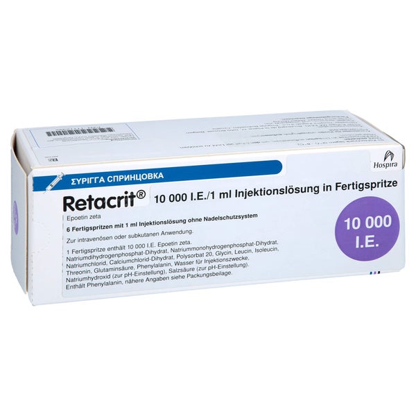 RETACRIT 10.000 I.E./1,0 ml Inj.-L.i.e.Fertigspr. 6 St