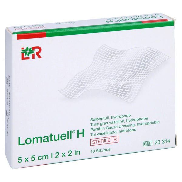 Lomatuell H Salbentüll 5x5 cm steril 10 St