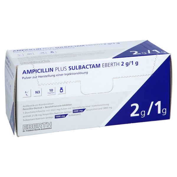 AMPICILLIN plus Sulbactam Eberth 2 g/1 g 20ml-Dsfl 10 St