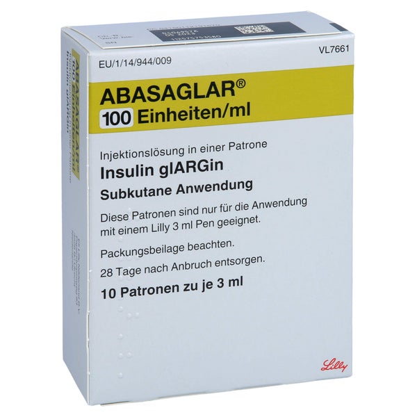 ABASAGLAR 100 E/ml Injektionslösung Patrone 10X3 ml
