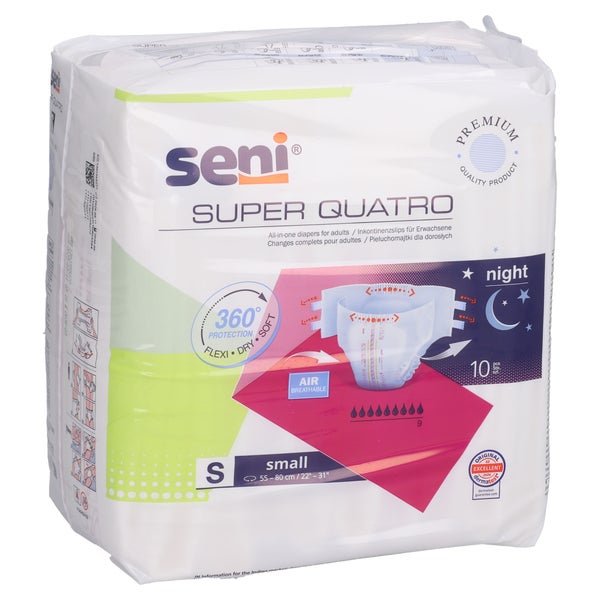 Super SENI Quatro Inkontinenzhose Gr.1 S 12X10 St