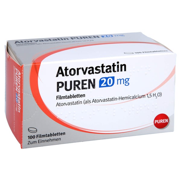 Atorvastatin Puren 20 mg Filmtabletten 100 St