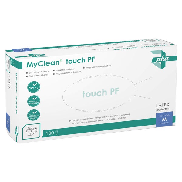 Myclean Touch PF Handsch.unsteril Latex 100 St