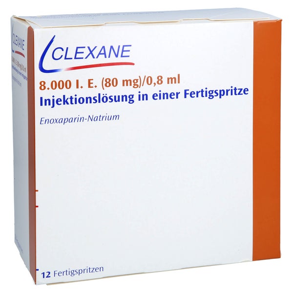CLEXANE 8.000 I.E. 80mg/0,8ml ILO F.Sp.+Sich-Sys. 12 St