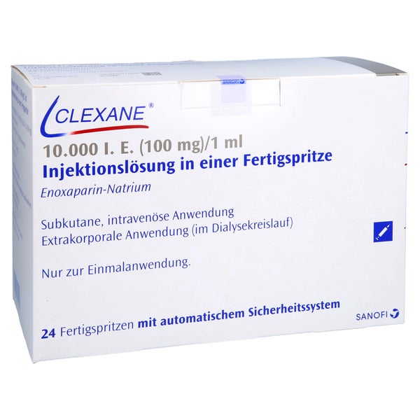 CLEXANE 10.000 I.E. 100mg/ml ILO F.Sp.+Sich-Sys. 24 St