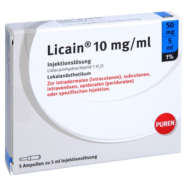 LICAIN 1% 10 mg/ml Inj.Lsg.50mg/5ml Glasamp. 5X5 ml