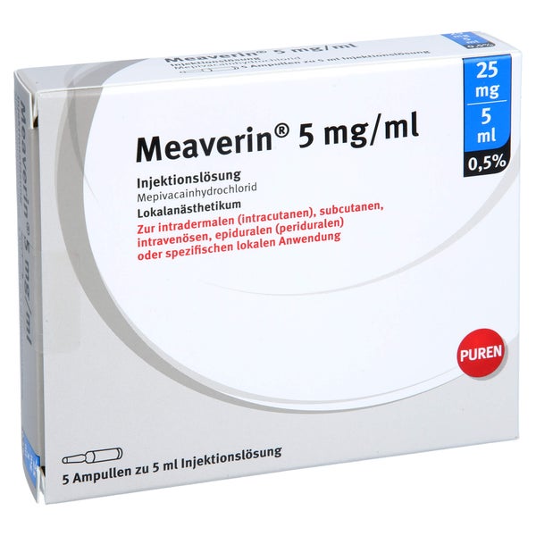 MEAVERIN 0,5% 5 mg/ml Inj.-Lsg.25 mg/5 ml Glasamp. 5X5 ml
