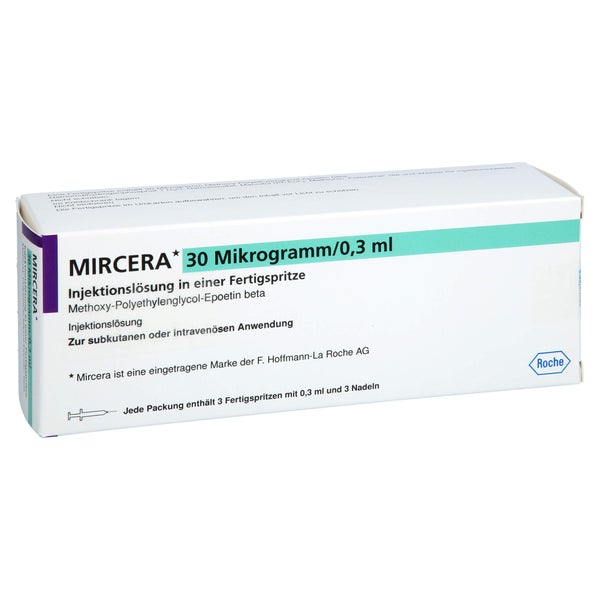 MIRCERA 30 Mikrogramm/0,3 ml Inj.-Lsg.i.e.F.-Sp. 3 St