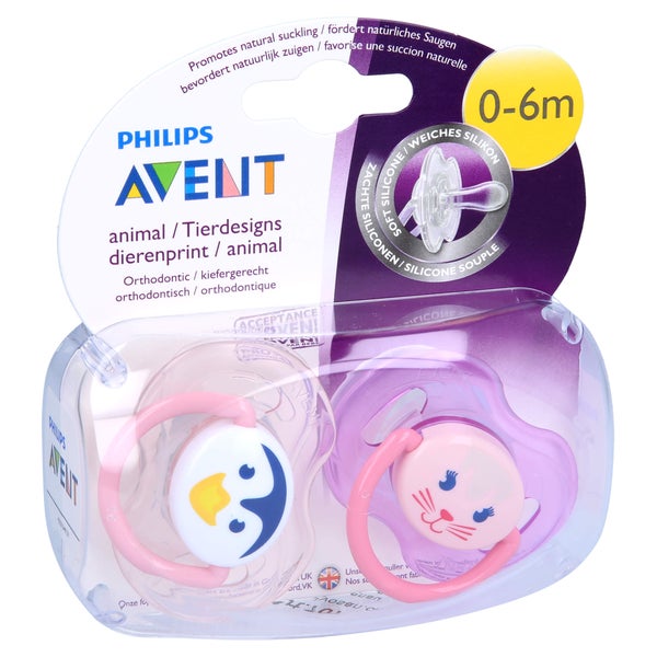 Avent Beruhigungssauger Tier-design 0-6 2 St