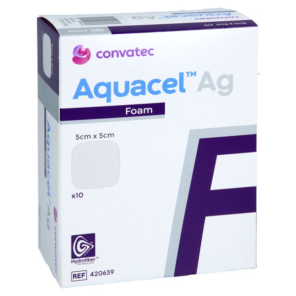 Aquacel Ag Foam nicht adhäsiv 5x5 cm Ver 10 St