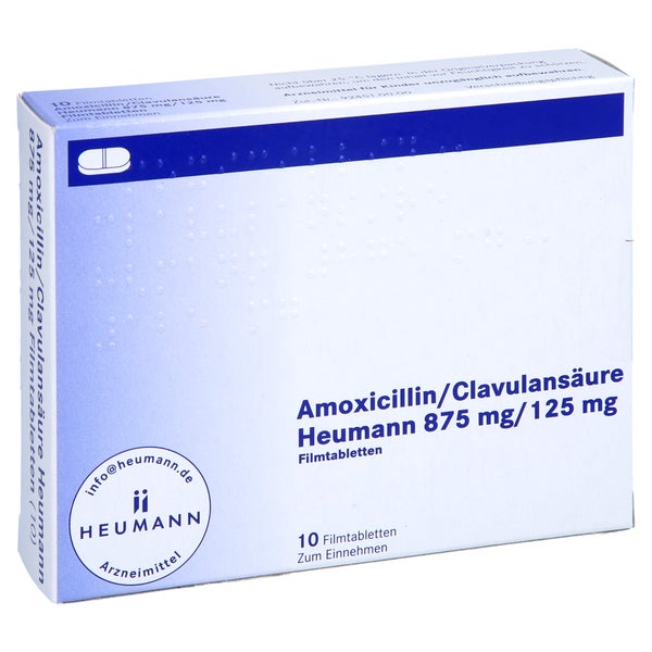 AMOXICILLIN/Clavulansäure Heumann 875 mg/125 mg 10 St