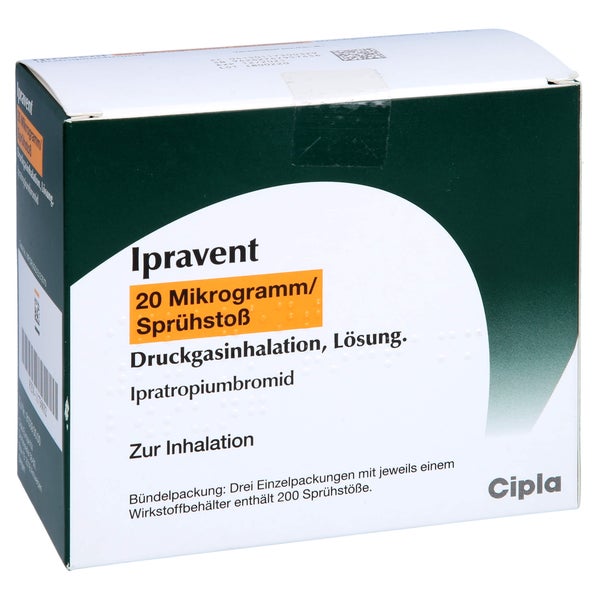 IPRAVENT 20 Mikrogramm/Sprühstoß Druckgasinhalat. 3 St