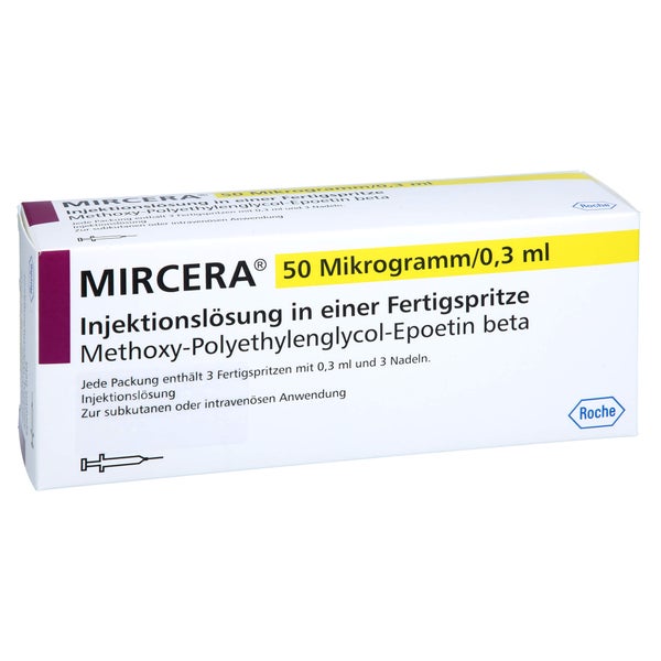 MIRCERA 50 Mikrogramm/0,3 ml Inj.-Lsg.i.e.F.-Sp. 3 St