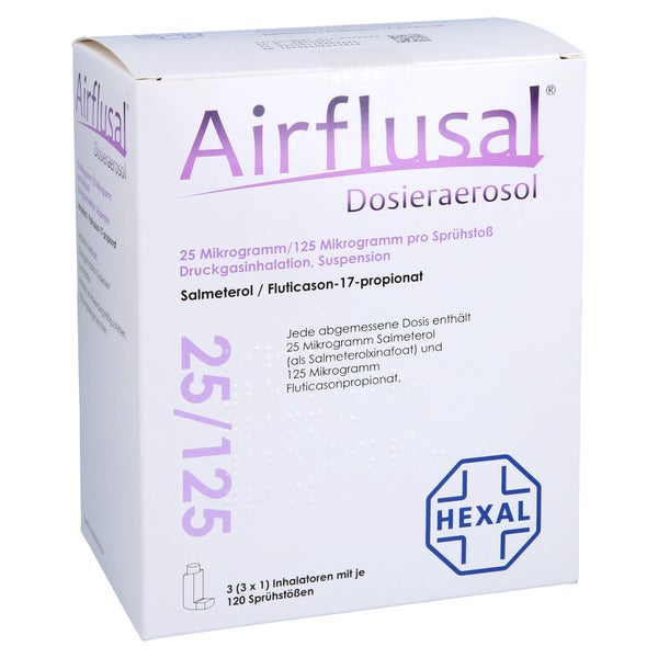 AIRFLUSAL Dosieraer.25 µg/125 µg/Sprühst.3x120 Hub 3 St
