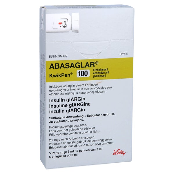 ABASAGLAR 100 E/ml Injektionslösung KwikPen 5X3 ml