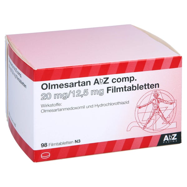 OLMESARTAN AbZ comp.20 mg/12,5 mg Filmtabletten 98 St