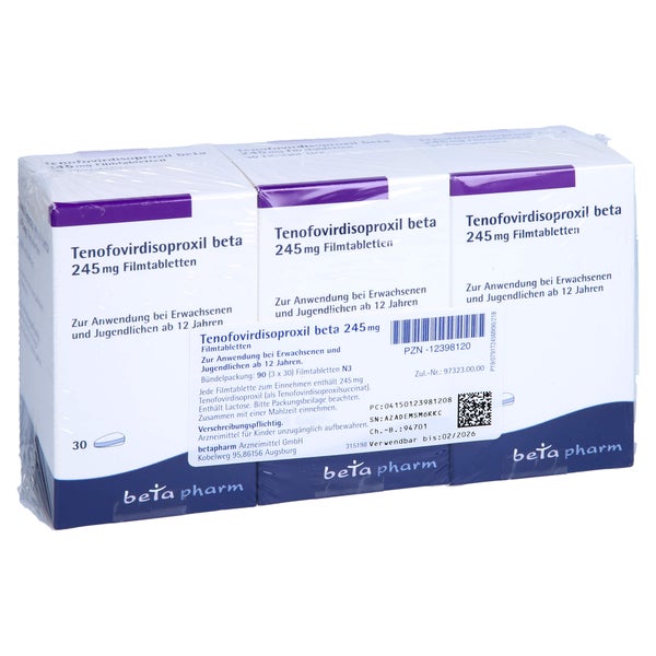 TENOFOVIRDISOPROXIL beta 245 mg Filmtabletten 90 St