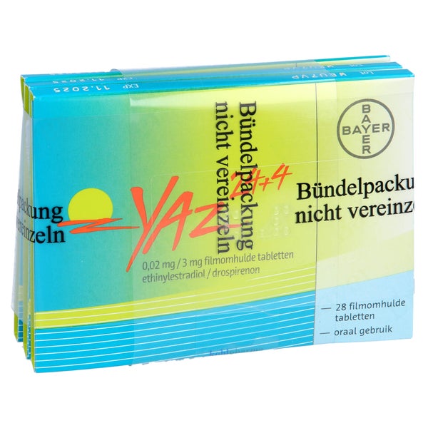 YAZ 0,02 mg/3 mg Filmtabletten 24+4 3X28 St
