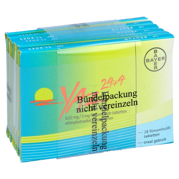 YAZ 0,02 mg/3 mg Filmtabletten 24+4 6X28 St