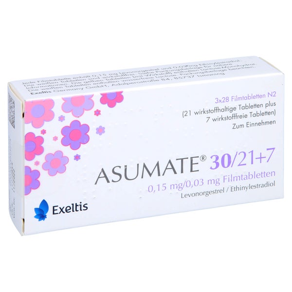 ASUMATE 30/21+7 0,15 mg/0,03 mg Filmtabletten 84 St