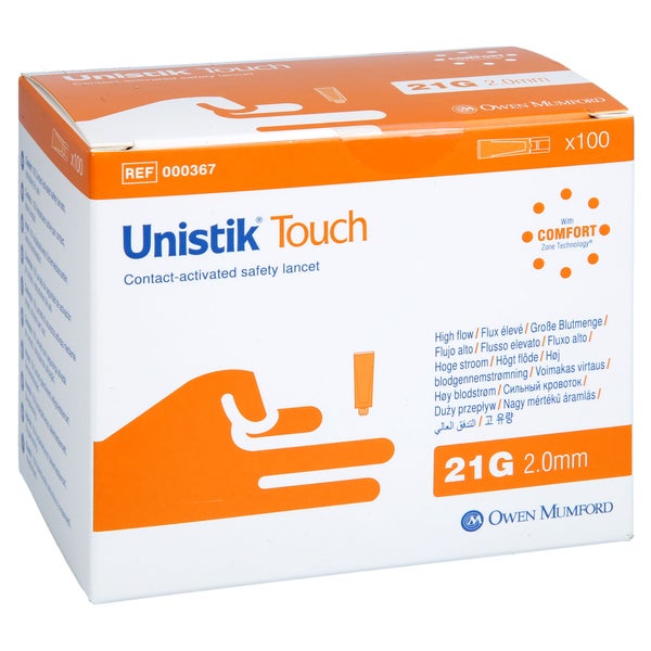 Unistik Touch 21 G Sicherheitslanzetten 100 St
