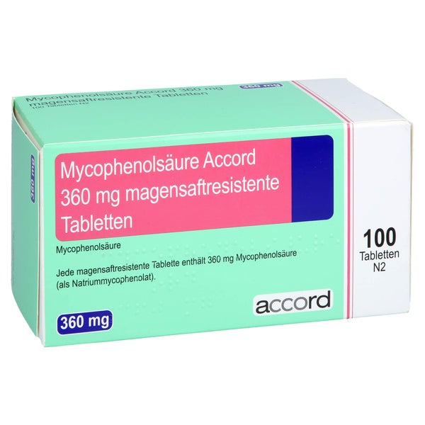 MYCOPHENOLSÄURE Accord 360 mg magensaftr.Tabletten 100 St