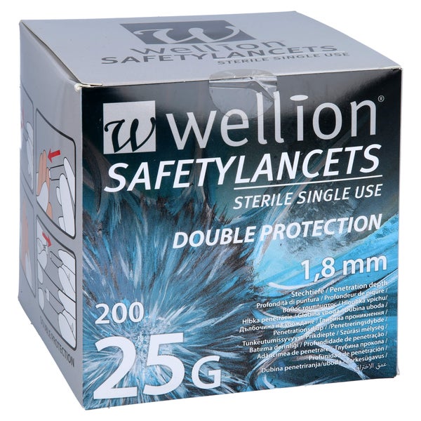 Wellion Safetylancets 25 G Sicherheitsei 200 St