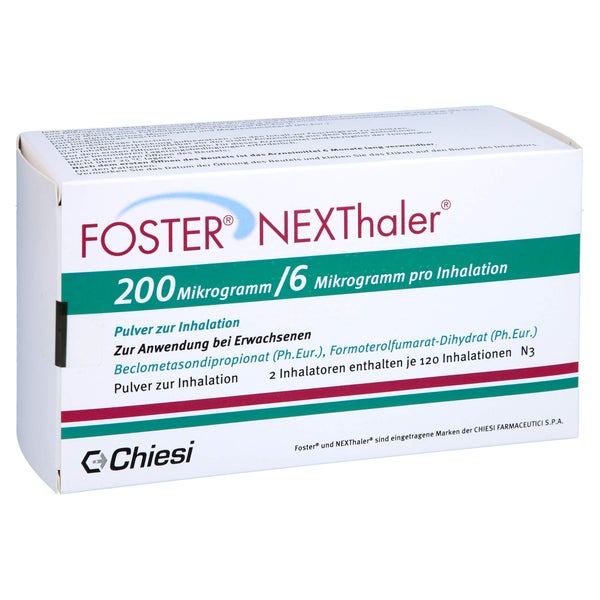 FOSTER NEXThaler 200/6 µg 120 ED Inhalationspulver 2 St
