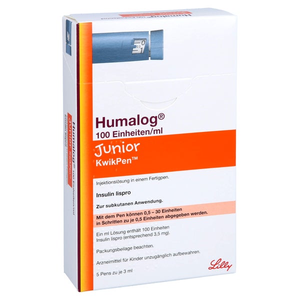 HUMALOG 100 E/ml Junior KwikPen Injektionslsg. 5X3 ml