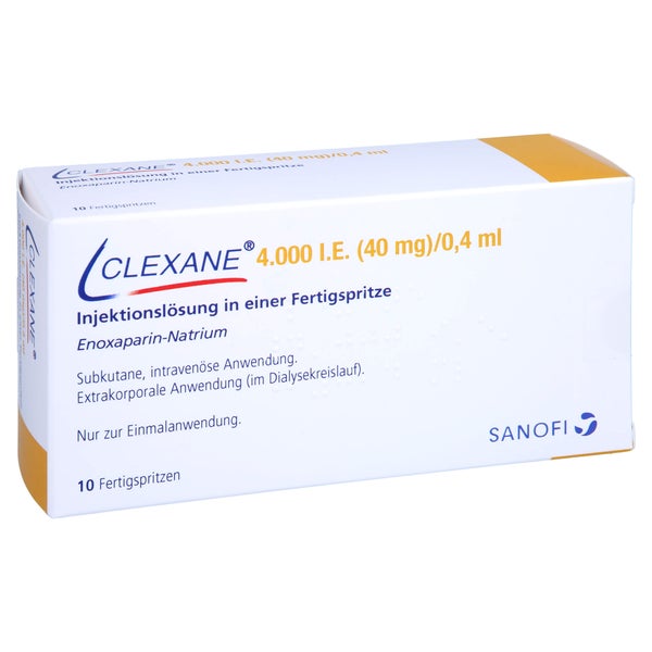 CLEXANE 4.000 I.E. 40mg/0,4ml Inj.-Lsg.i.e.F.-Sp. 10 St