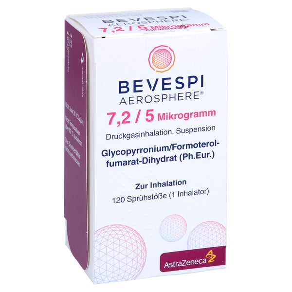 BEVESPI Aerosphere 7,2 µg/5 µg Dru.Gasinh.120Hub 1 St
