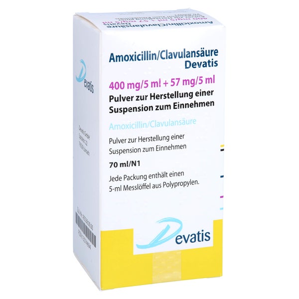 AMOXICILLIN/Clavulansäure Devat.400mg/5ml+57mg/5ml 70 ml
