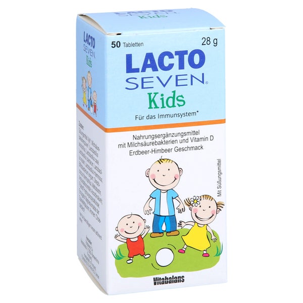 Lacto Seven Kids Kautabletten mit Erdbeer-Himbeer-Geschmack 50 St