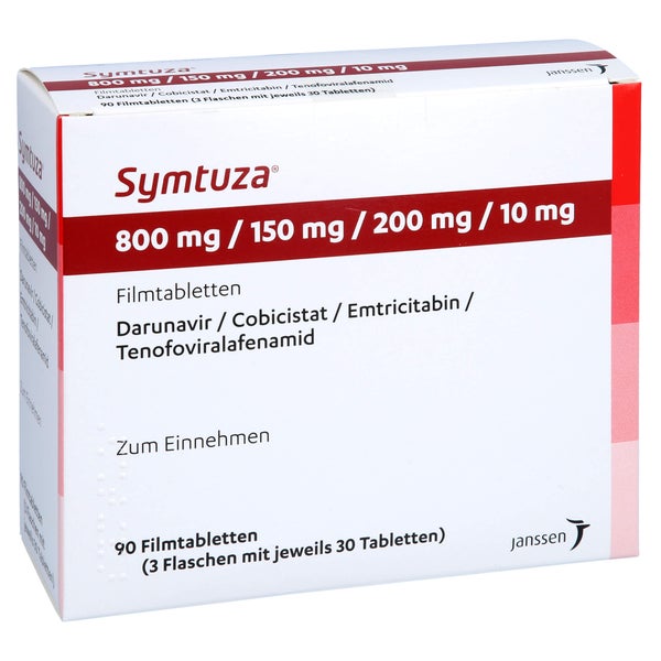 SYMTUZA 800 mg/150 mg/200 mg/10 mg Filmtabletten 90 St