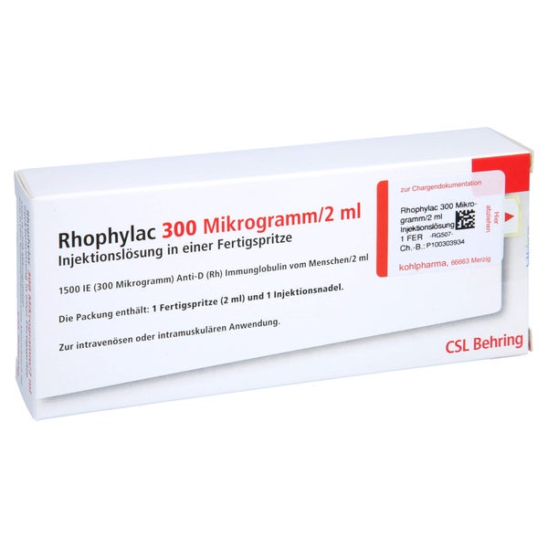 RHOPHYLAC 300 µg/2 ml Injektionslsg.in Fertigspr. 1X2 ml
