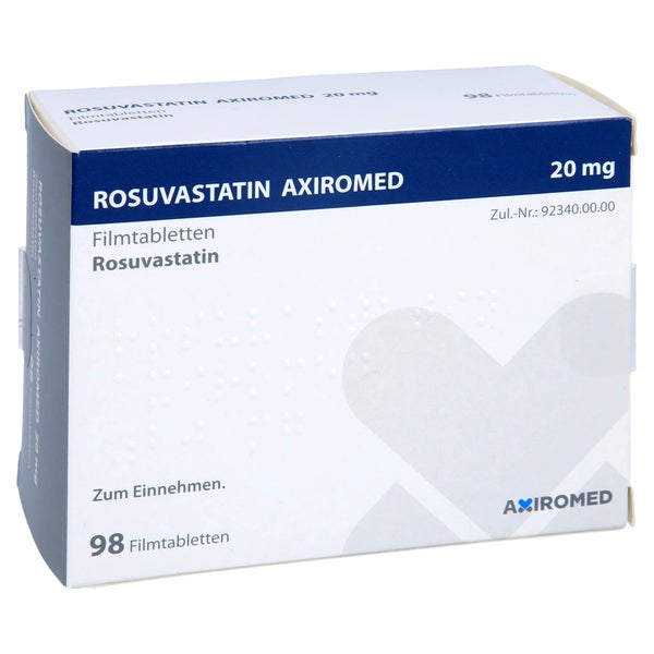 ROSUVASTATIN AXIROMED 20 mg Filmtabletten 98 St