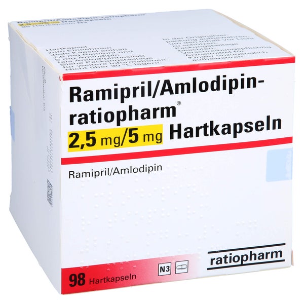 RAMIPRIL/Amlodipin-ratiopharm 2,5 mg/5 mg Hartkps. 98 St