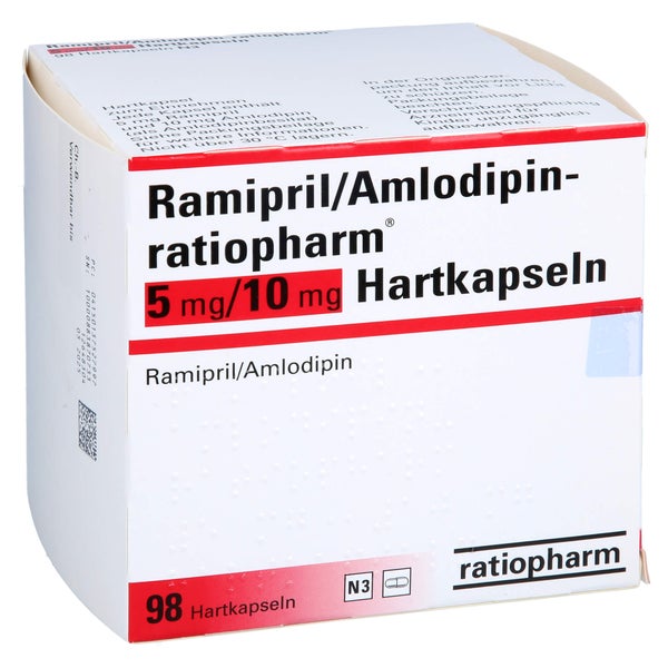 RAMIPRIL/Amlodipin-ratiopharm 5 mg/10 mg Hartkaps. 98 St