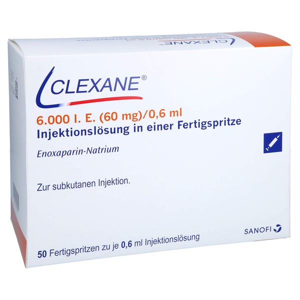 CLEXANE 6.000 I.E. 60mg/0,6ml Inj.-Lsg.i.e.F.-Sp. 50 St