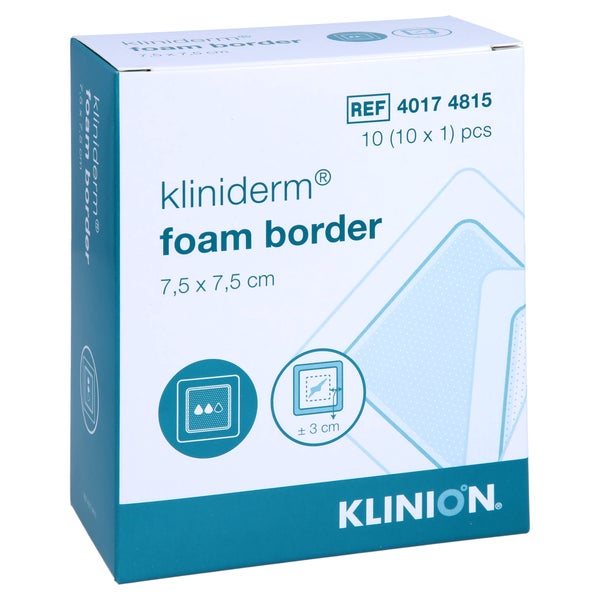 Schaumverband Border 7,5x7,5 cm haftend 10 St