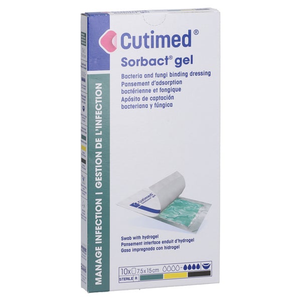 Cutimed Sorbact Gel Kompressen 7,5x15 cm 10 St