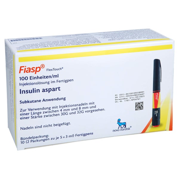 FIASP 100 E/ml FlexTouch Inj.-Lsg.in Fertigpen 2X5X3 ml