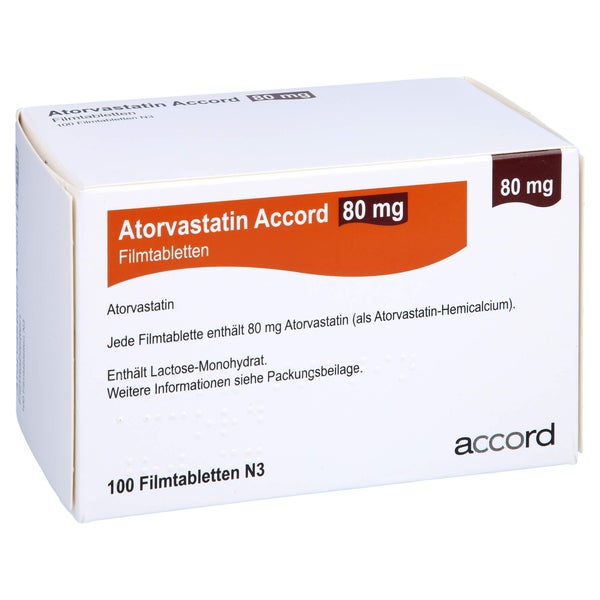 Atorvastatin Accord 80 mg Filmtabletten 100 St