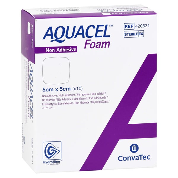Aquacel Foam Nicht adhäsiv 5x5 cm Verban 10 St